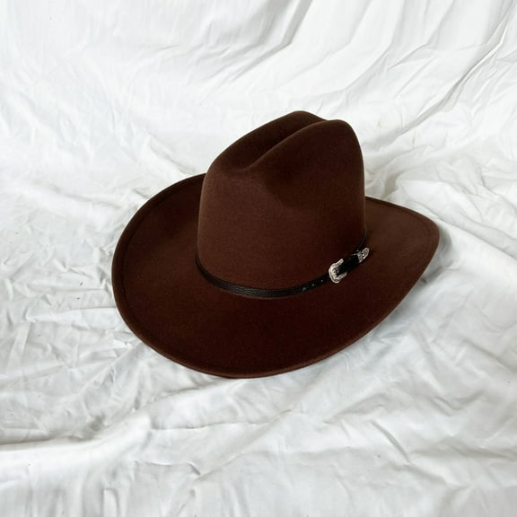 Vintage Western Cowboy Hat Fit For Men's Gentleman Lady Jazz Cowgirl With Leather Wide Brim Cloche Church Sombrero Hombre Caps