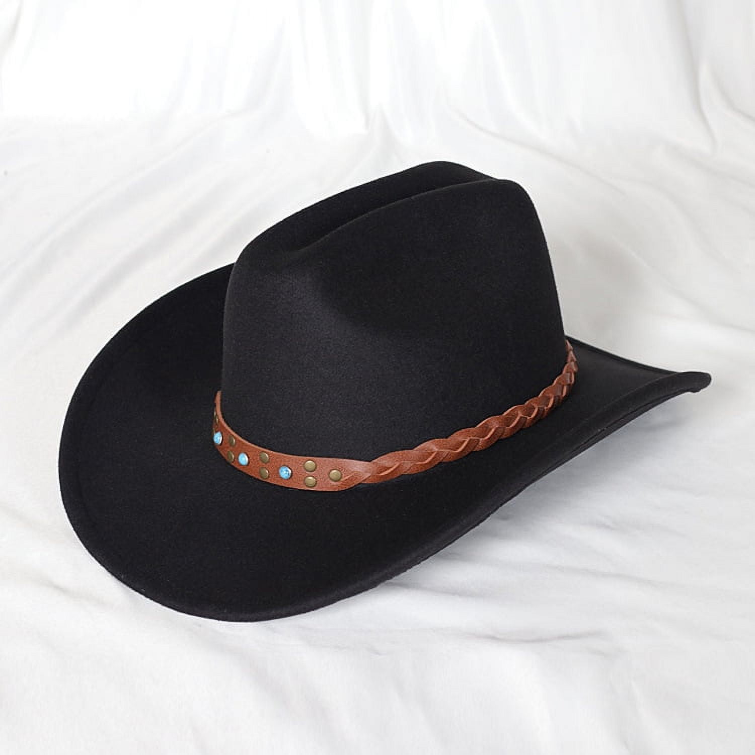 Vintage Western Cowboy Hat Fit For Men's Gentleman Lady Jazz Cowgirl ...