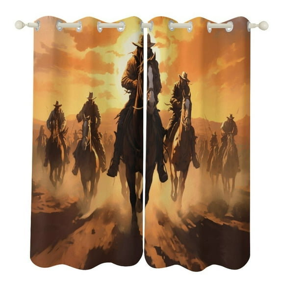 Vintage Western Cowboy Modern Window for Living Room Curtains for Child Bedroom Kitchen Decor Blinds Drapes