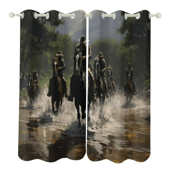 Vintage Western Cowboy Modern Window for Living Room Curtains for Child Bedroom Kitchen Decor Blinds Drapes