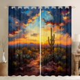 thumbnail image 1 of Vintage Western Curtains,West Style Cowboy Curtains 30%-50% Blackout Adults Bedroom Decor,Cactus Succulent Plant Curtains Rustic Country Sunset Window Curtains 2 Panels 42"Wx63"L, 1 of 6