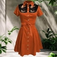 thumbnail image 1 of Vintage Western Flower Printed Shirt Dress Women Summer Button Down Casual Retro Style Midi Dresses Ruffle Dress Women Top Long Dresses Denim Dresses for Women Casual Womens A Line Dresses Dress for, 1 of 3