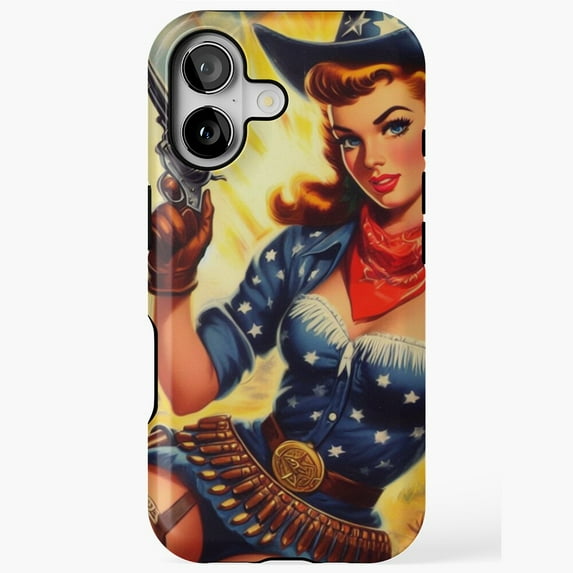 Vintage Western Girls Holiday Celebration Phone Case with iPhone 17 to 11 Pro Max