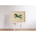 thumbnail image 1 of Vintage Western Horse - Green Retro Home Decor Cowboy Aesthetic Art, UNFRAMED Size 16x16, 1 of 1