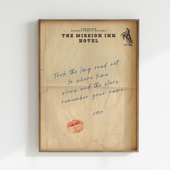 Vintage Western Hotel Wall Art Print