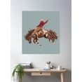 thumbnail image 1 of Vintage Western Rodeo Art, Bronco Busting Cowboy Poster Wall Art, Modern Wall Decor For Living Room Bedroom, 16x24 UNFRAMED, 1 of 3