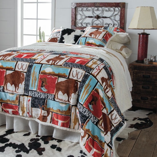 Vintage Western Sherpa Fleece Comforter Set by Wrangler