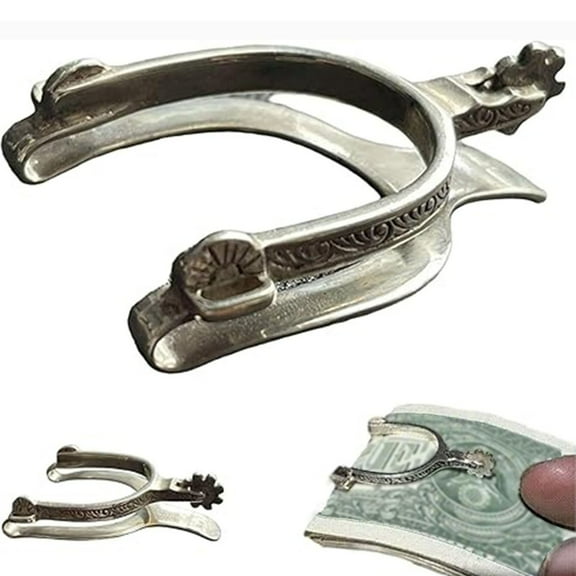 Vintage Western Style Spur Money Clip Handcrafted Metal Collectible for Men Cowboy Gift