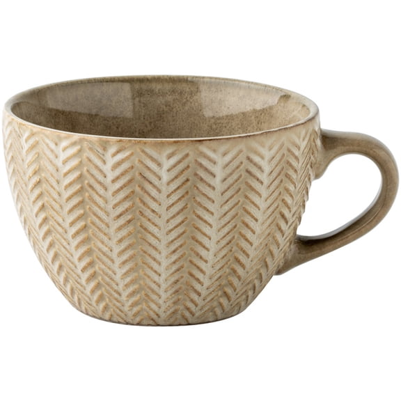 Vintage Wheat Embossed Ceramic Mug Set - 2pcs Trendy Coffee and Water Cups for Home Use