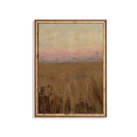Vintage Wheat Field Landscape Art Print Poster Pastel Horizon, Size 8x12 UNFFRAMED F03.1.7l1253