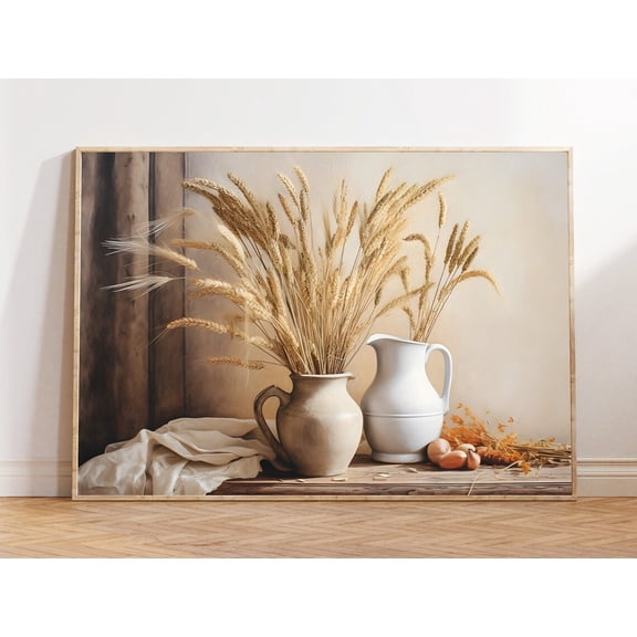 Vintage Wheat : Rustic Kitchen Wall Art Art, Unframed Poster Size 8x12