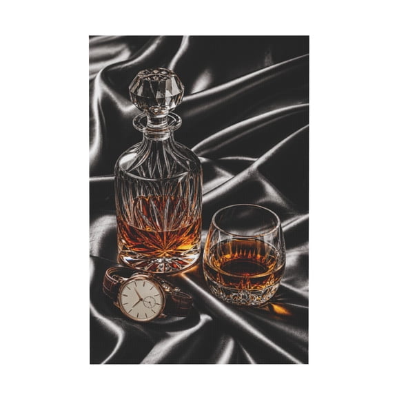Vintage Whiskey Drink Bottle Canvas Wall Art for Bar Office Man Cave Restaurant 16"x24 in