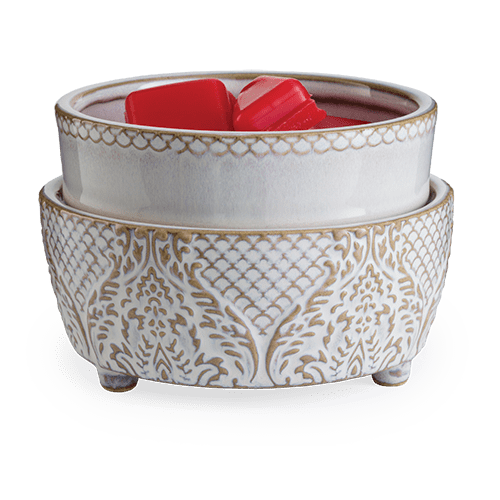 Vintage White 2In1 Candle and Fragrance Warmer For Candles And Wax