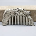 thumbnail image 1 of Vintage White Brass Comb Carved Beauty Figure Hair Brush Antique Style Collectible Makeup Tool for Women Gift, 1 of 6