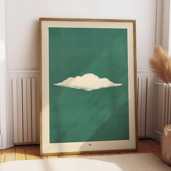 Vintage White Cloud Poster Abstract Japanese Minimalist Wall Art Print Edo Period Woodblock Illustration Wall Art Moody Bedroom Decor, Home Decor, Poster Only