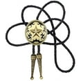 thumbnail image 1 of Vintage White Crack Triangle Bolo Tie for Men with Silver Bolo Tie Tips, 1 of 1