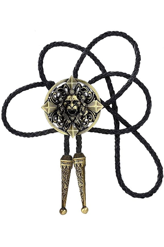 Vintage White Crack Triangle Bolo Tie for Men with Silver Bolo Tie Tips