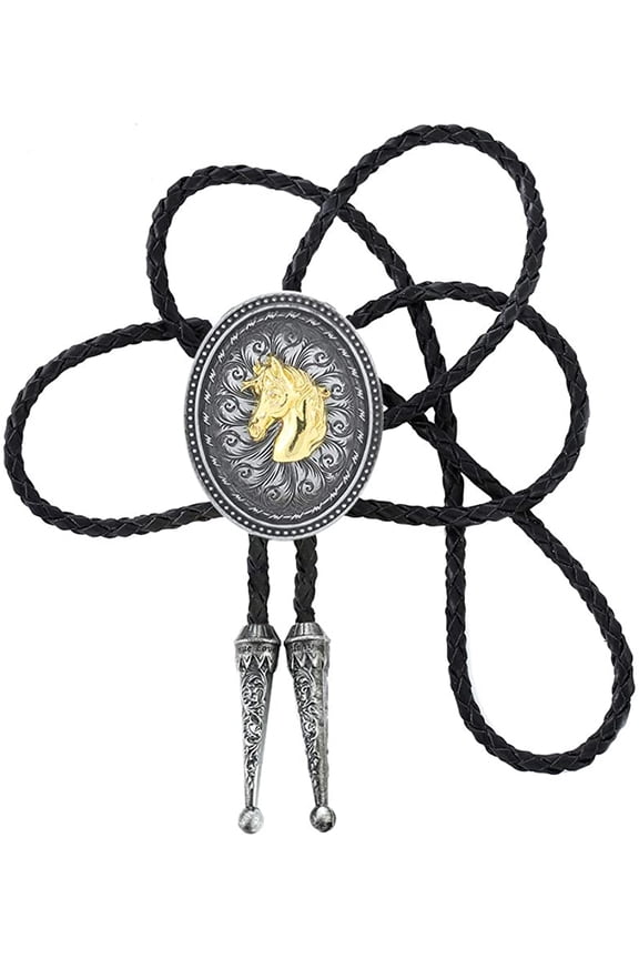 Vintage White Crack Triangle Bolo Tie for Men with Silver Bolo Tie Tips