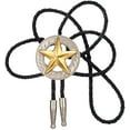 thumbnail image 1 of Vintage White Crack Triangle Bolo Tie for Men with Silver Bolo Tie Tips, 1 of 2