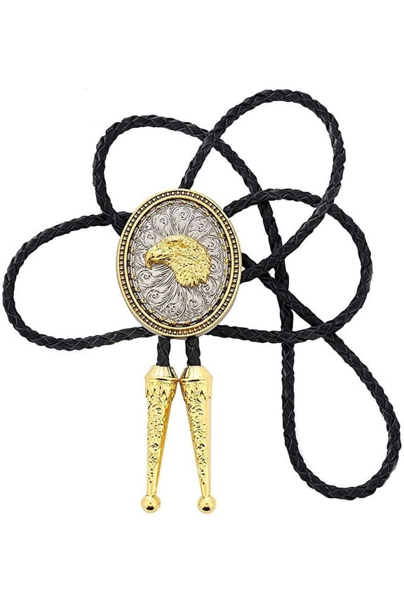 Vintage White Crack Triangle Bolo Tie for Men with Silver Bolo Tie Tips