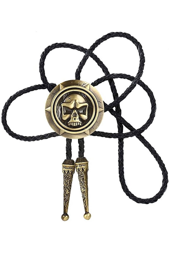 Vintage White Crack Triangle Bolo Tie for Men with Silver Bolo Tie Tips