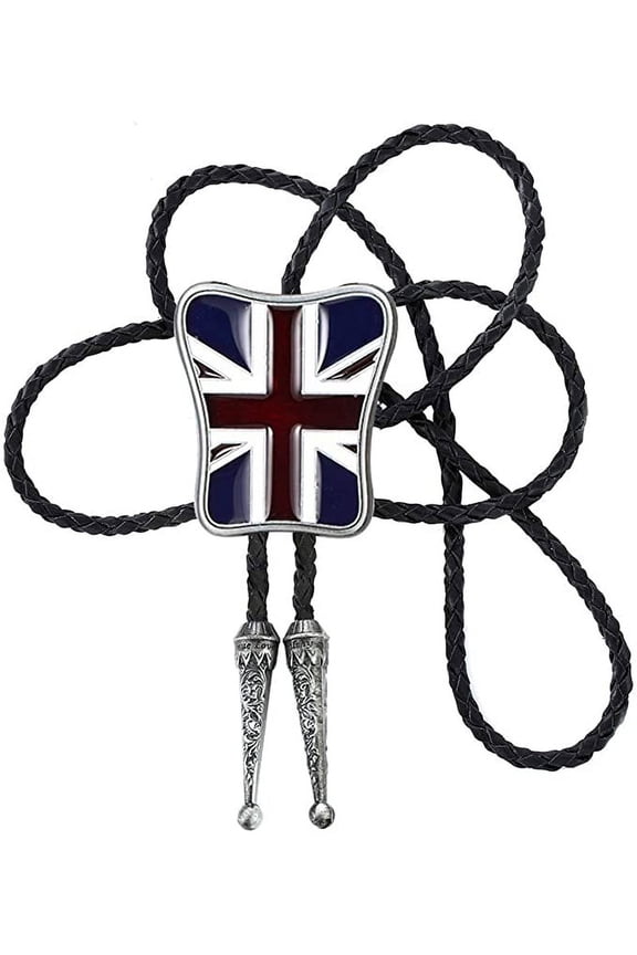 Vintage White Crack Triangle Bolo Tie for Men with Silver Bolo Tie Tips