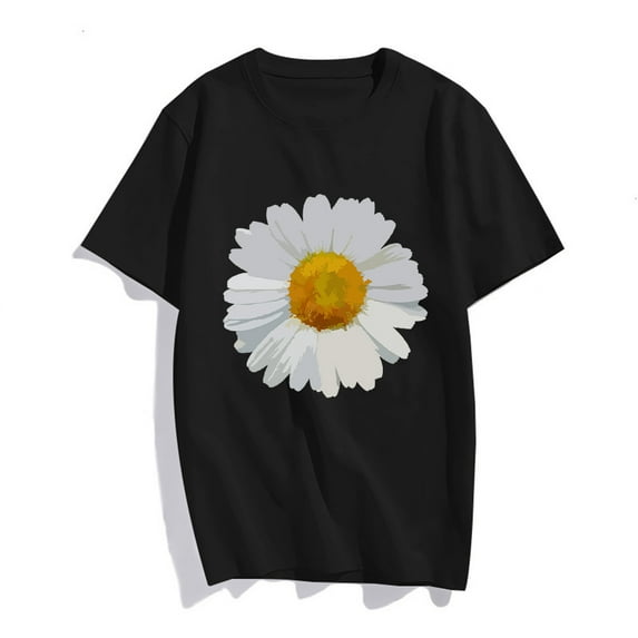 Vintage White Daisy Flowers Tshirt T-Shirt for Women
