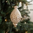 thumbnail image 1 of Vintage White and Gold Christmas Ornament, Decorative Hanging Bauble for Tree, Intricate Carved Plastic Ball with Elegant Design, Holiday Tree Decoration & Festive Ambiance, 1 of 6