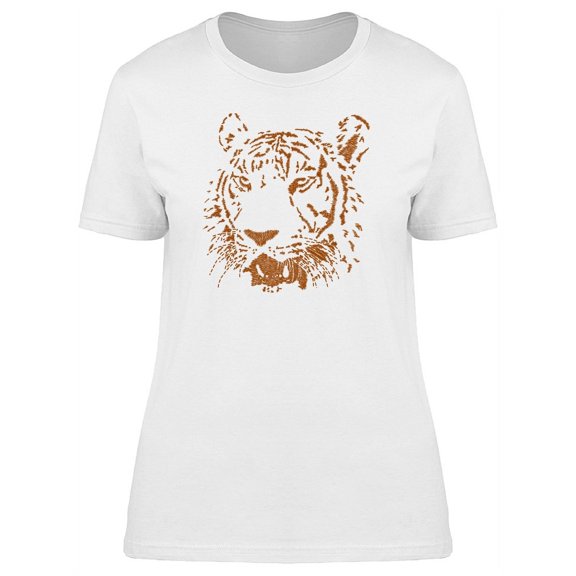 Vintage White Tiger Head Sketch T-Shirt Men -Image by Shutterstock, Male Medium