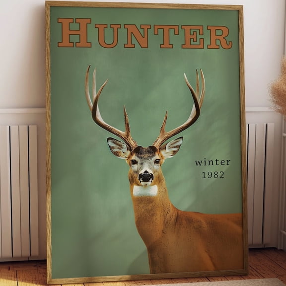Vintage Whitetail Deer Hunting Print Retro Outdoors Poster Travel Poster Cabin Cottage Wall Art Outdoor Sports Dad For Him Gift Hunter UNFRAMED PAPER POSTER, Home Decor