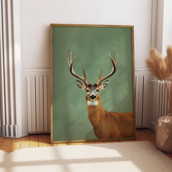 Vintage Whitetail Deer Hunting Print Retro Outdoors Poster Travel Poster Cabin Cottage Wall Art Outdoor Sports Gift, Poster Only