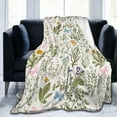 thumbnail image 1 of Vintage Wild Flowers Herbs Floral Blanket, Soft Blankets Flannel Bed Throw Cozy Lightweight Plush Gifts for Women Girls Sofa Couch Bedroom Living Rooms Warm All Season, Home Decor, Small 50"x40", 1 of 6