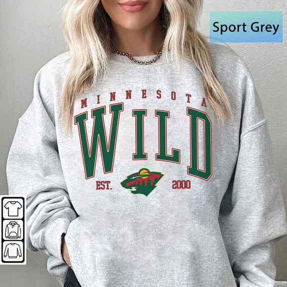 Vintage Wild Hockey Sweatshirt, Retro Minnesota Hockey Crewneck , Minnesota Hockey Ice Shirt