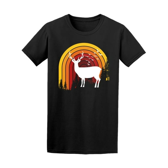 Vintage Wild Life Deer Emblem T-Shirt Men -Image by Shutterstock, Male XX-Large