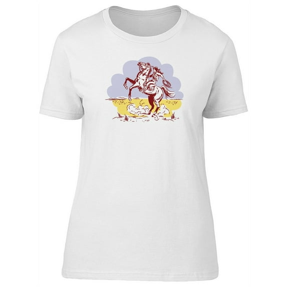 Vintage Wild West Horse & Cowboy T-Shirt Women -Image by Shutterstock, Female x-Large