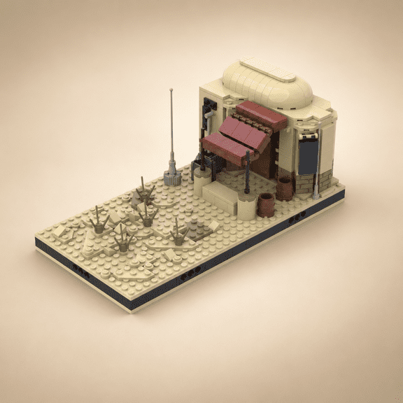 Vintage Wild West Modular Desert House Building Blocks, Desert Town Scene MOC Bricks Collectible Display Set