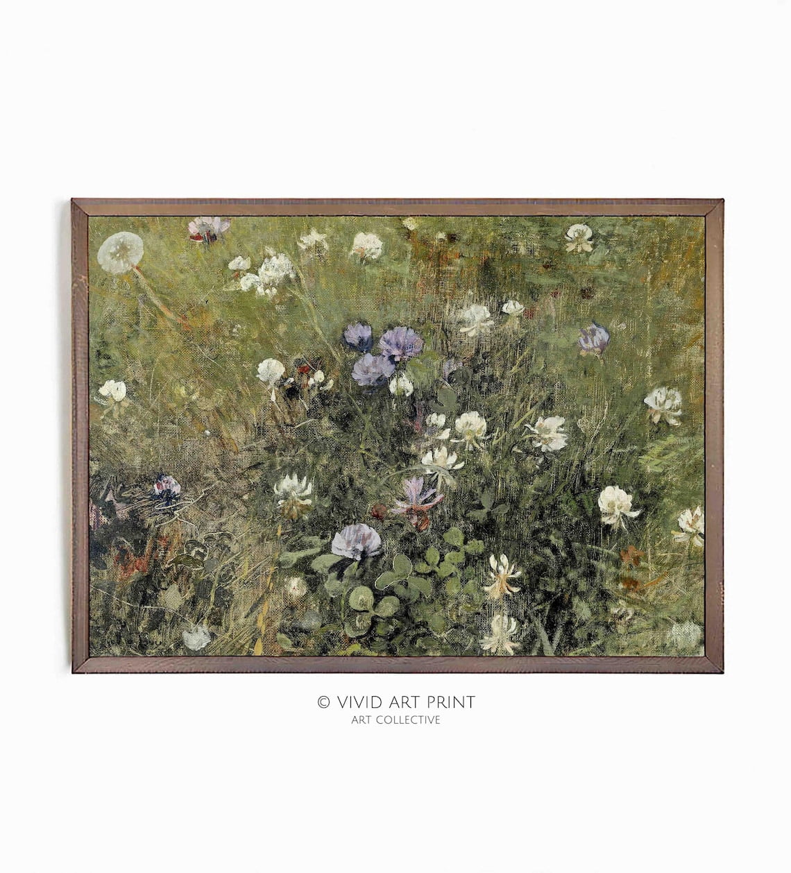 Vintage Wildflower Field Impressionist Meadow Landscape Wall Art Print ...
