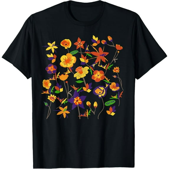 Vintage Wildflower For Women Floral Graphic Tees Trendy T-Shirt