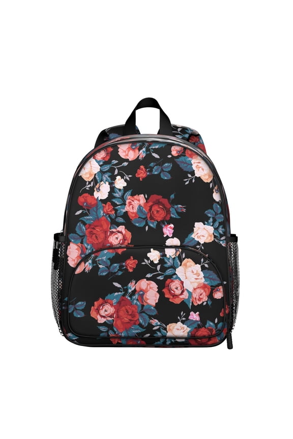 Vintage Wildflower Students Backpack - Artistic Country Rustic Floral and Butterfly Illustration, Comfortable Dual Shoulder Support for School and Travel