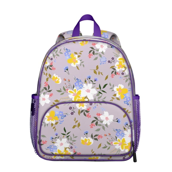 Vintage Wildflower Students Backpack - Artistic Country Rustic Floral and Butterfly Illustration, Comfortable Dual Shoulder Support for School and Travel