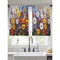 thumbnail image 1 of Vintage Wildflowers Sheer Curtains for Living Room Bedroom Oil Painted Abstract Botanical Sheer Curtains 54 Inch Long 2 Panels Set Light Filtering Curtain Window Treatments Drapes for Dining Room, 1 of 6