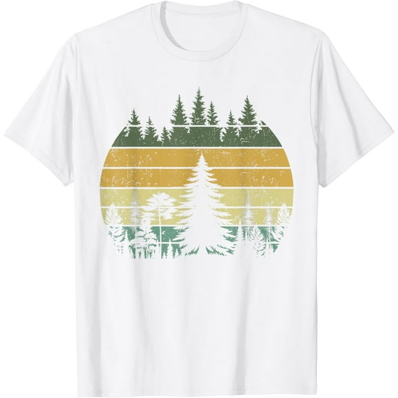 Vintage Wildlife Nature Forest Trees Hiking Outdoors T-Shirt