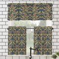 thumbnail image 1 of Vintage William Morris Art Print Kitchen Curtains Tiers Valances Set,Rustic Mid Century Gothic Floral Leaves 3Pcs Rod Pocket Window Treatment Tiers for Bedroom,1 Valance(54"x18")+2 Tiers(27.5W x36L), 1 of 5