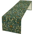 thumbnail image 1 of Vintage William Morris Table Runner,Retro Nature Botanical Plant Floral Strawberries Green Pattern Table Ruuner Home Kitchen Party Living Room Party Table Decoration 13x90 inch, 1 of 6