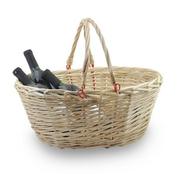 Vintage Willow Swing Handle Shopping Basket 16in