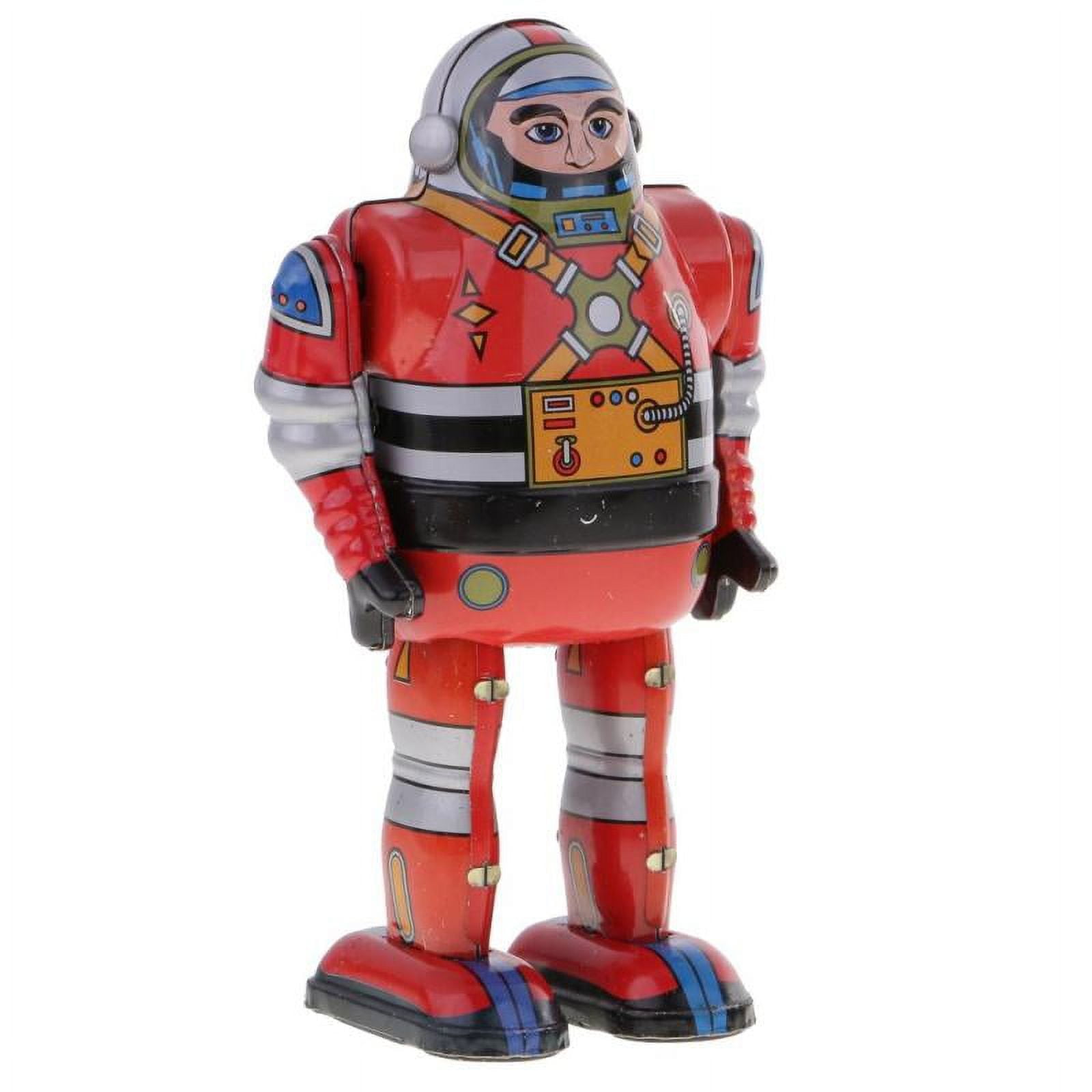 Vintage Wind Up Robot Astronaut w/ Key Clockwork Mechanical