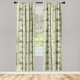 thumbnail image 1 of Vintage Window Curtains, Autumn Season Sadness Blossoms Branches of Flowers Repetitive Pattern Retro Art, Lightweight Decor 2-Panel Set with Rod Pocket, Pair of - 28"x95", Khaki and Fawn, by Ambesonne, 1 of 3