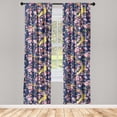 thumbnail image 1 of Vintage Window Curtains, Flowers Birds Branches Cherries Repetitive Pattern Illustration, Lightweight Decor 2-Panel Set with Rod Pocket, Pair of - 28"x84", Lime Green and Dried Rose, by Ambesonne, 1 of 3