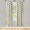 thumbnail image 1 of Vintage Window Curtains, Flowers and Leaf Print Branches Sketchy Painting Weathered Retro Art, Lightweight Decor 2-Panel Set with Rod Pocket, Pair of - 28"x84", Eggshell and Olive Green, by Ambesonne, 1 of 3