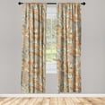 thumbnail image 1 of Vintage Window Curtains, Leaves and Sea Buckthorn Berries Pattern Watercolor Art on Plain Back, Lightweight Decor 2-Panel Set with Rod Pocket, Pair of - 28"x95", Dark Orange Pale Green, by Ambesonne, 1 of 3